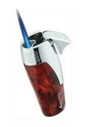 Vector Kgm Coup Single Flame Butane Torch Lighter In Mahogany