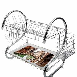 Stainless Steel 2-TIER Dish Drainer Rack Venice Kitchen Drying Drip Tray Cutlery Holder Famous Water Canals In Italy Boats Bridge Brickwork Architecture Old City