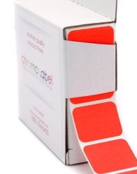 1" X 3 4" Fluorescent Red Orange Square Color-code Stickers Permanent Adhesive Writable Surface 500 Labels Per Dispenser Box
