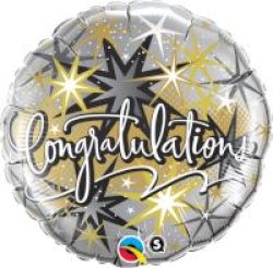 Congratulations Elegant Round Foil Balloon 46 Cm