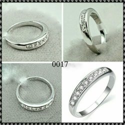 Beautiful 18K White Gold Plated Eternity Wedding Ring Sizes 5.5 6 6.5 & 8