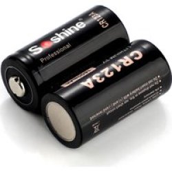 CR123A Lithium Battery 3.0V 2-PACK Black