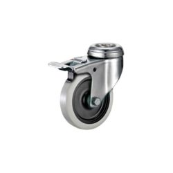 - Thermoplastic Rubber Castor - Bolt Hole Swivel With Brake 100MM