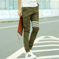 Casual Slim Mens Harem Pants - Army Green L