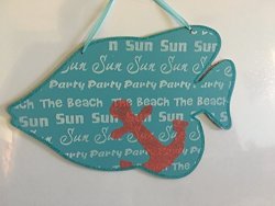 Greenbrier Glitter Fish Beach Sign With Anchor