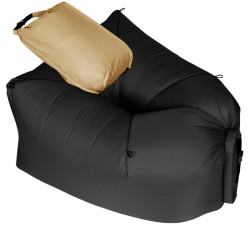 Camping Inflatable Air Chair Lay Bag Lounger - Black