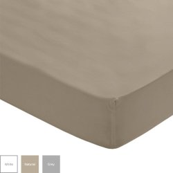 Sheraton Textiles Sheraton - 300TC 100% Cotton Sateen Fitted Sheet In Natural Double