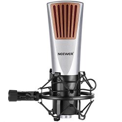 Neewer Cardioid Condenser Microphone Plastic Mesh With Spider Shock Mount Y-converter Splitter Cable 3.5MM Male To Xlr Female Cable And Foam Cap For Professional Studio
