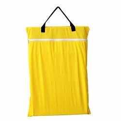 Large Hanging Wet dry Cloth Diaper Pail Bag For Reusable Diapers Or Laundry Yellow