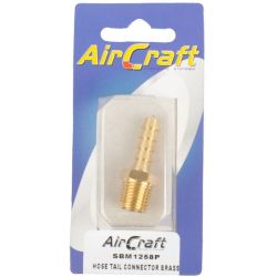 Aircraft - Hose Tail Connector Brass 1 4M X 8MM 1 Piece Pack - 2 Pack