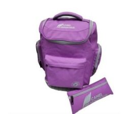 Psm Camel Mountain School Trolley Bag With Extendable Handles And 6 Compartment - Purple