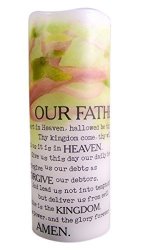 Carson The Lord's Prayer Flamless Flicker Vanilla Scented Wax Candle With LED Light 8 Inch
