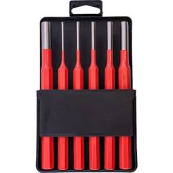 Tork Craft Pin Punch Set 6PC - 2.5 3.5 4. 5 6 8 10MM Red
