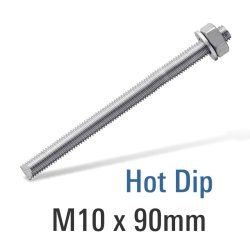 Dire 8.8 Hot Dip Galv Stud M10X90 With Nut And Washer
