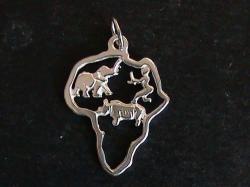 Solid Sterling Silver Africa Pendant......