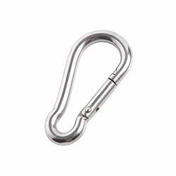 Home Master Hardware 304 Stainless Steel Carabiner Clip 5 16" X 3-1 4" Spring Snap Link Keychain Carabiner Clip Set For Backpack Key Ring Camping Hiking