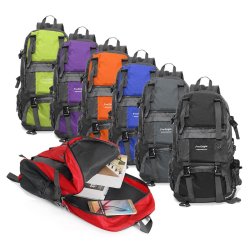 50L 210D Waterproof Nylon Backpack Camping Hiking Mountaineering Rucksack
