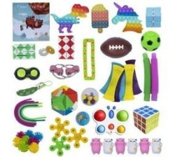 50 Pcs Box Of Fidget Toys Set With Stocking Stuffers & Stress Relief Pop-it