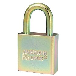 American Lock A5200GLN 1-3 4" 44MM Wide Body Solid Steel Bumpstop Rekeyable Pin Tumbler Government Padlock