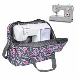 Everything Mary Deluxe Floral Sewing Machine Carrying Storage Case - Sewing Machine Tote Fits Most Standard Size Brother And Singer Machines - Portable Sewing