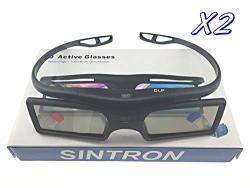 Sintron 2X 3D Active Dlp-link Glasses Eyewear - Support All Main Brand 3D-READY Dlp Projectors Including Optoma Benq Acer Dell Viewsonic Vivitek Sharp LG