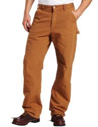 Carhartt Men's Washed Duck Work Dungaree Flannel Lined Carhartt Brown 36 X 36