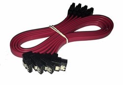 4X Serial Sata III 6GBPS 12" Data Cable For DVD Burner Hard Drive Straight-right Angle With Locking Latch