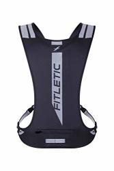 Fitletic Glo Running Vest High Visibility Reflective Breathable For Safe Running Black