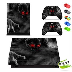 Xbox One X Skin Sticker Morbuy Skull Style Decal Vinyl Sticker Pattern Series Skin Cover Full Sticker For Console & 2 Controllers + 10PC