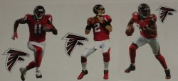 Atlanta Falcons MINI Fathead Team Set Of 6 Official Vinyl Wall Graphics 3 Players + 3 Falcons Logo Each Player Graphic 7" Inch