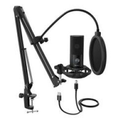 T669 Cardioid USB Condensor Microphone Arm Desk Mount Kit - Black