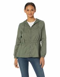 Jack By Bb Dakota Womens Make It Rain Light Nylon Rainwear Jacket Beetle Green Medium