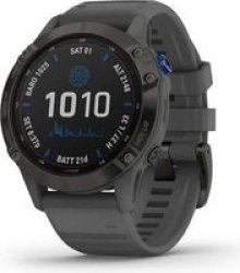 Garmin Fenix 6 Pro Solar Smart Watch Black slate Grey Band