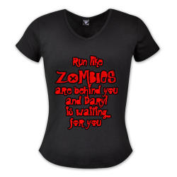 Run Likezombies Are Behind You And Daryl Is Waiting For You - Hers Vneck Clothing