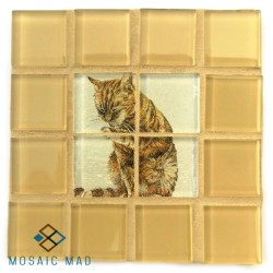 Mosaic Project: Decoupage Coaster - Cat 8. Diy Kit