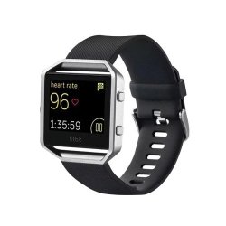 For Fitbit Blaze Watch Oblique Texture Silicone Watchband Small Size Length: 14-17cm Black