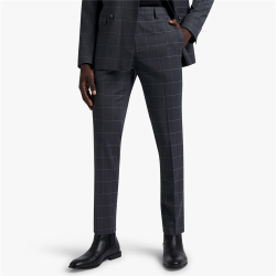 Men&apos S Slim Check Charcoal Suit Trouser