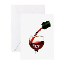 Cafepress - Vintage 1946 Wine 70TH Greeting Cards - Greeting Card Note Card Birthday Card Blank Inside Matte