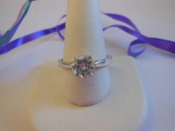 925 Sterling Silver 1.25ctw Cz Solitaire Style Engagement Ring Size 9