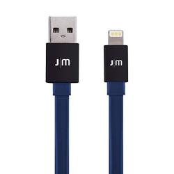 Just Mobile Alucable Flat With 2.4A High Speed Aluminum Lightning Connector For Iphones Ipads And Ipods Black blue DC-268BL