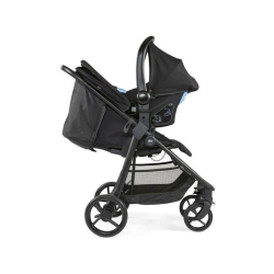 Chicco Multiride Baby Pram. Jet Black Baby Stroller - Travel System + Car Seat No Base Plus Adaptor