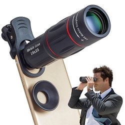 Apexel Universal 18X Optical Camera Mobile Zoom Lens Manual Telescope Lens With Clamp For Iphone X 8 7 6S 6 PLUS 5 4 Samsung And Most Android Smartphones