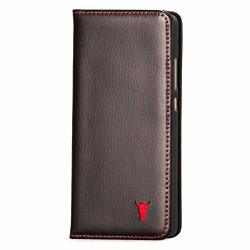 Torro Leather Case Compatible With Huawei P10 Torro Premium Leather Stand Case Handmade Genuine Italian Leather - Black