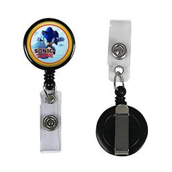 1 Sonic The Hedgehog Crafting Mania Llc Id Card Reel Belt Clip Extends Up To 24" Black 1
