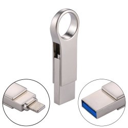 RQW-10D 2 In 1 USB 2.0 & 8 Pin 16GB Flash Drive For Iphone & Ipad & Ipod & Most Android Smartphones & PC Computer