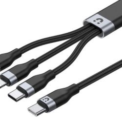 Unitek C14101BK 1.5M 3-IN-1 Type-c To Lightning Type-c Micro USB Multi Charging Cable