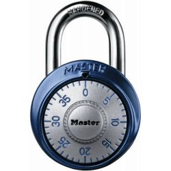 Master Lock Padlock Standard Dial Combination Lock 1-7 8 In. Wide Light Blue 1561DAST