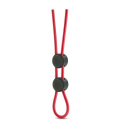 Blush Stay Hard Sili Double Loop Cock Ring in Red