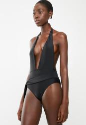 Lithe One Piece With Tie Detail - Black