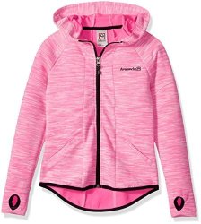 Avalanche Big Girls' Hooded Full Zip Jacket Azura Pink 10 12